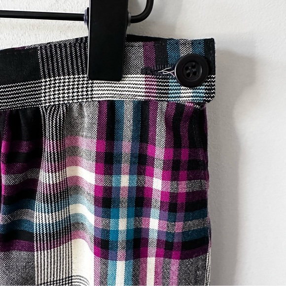 Pendleton Vintage 100% Pure Virgin Wool Plaid Pleated Skirt Sz 12 Purple/Black - Picture 6 of 14